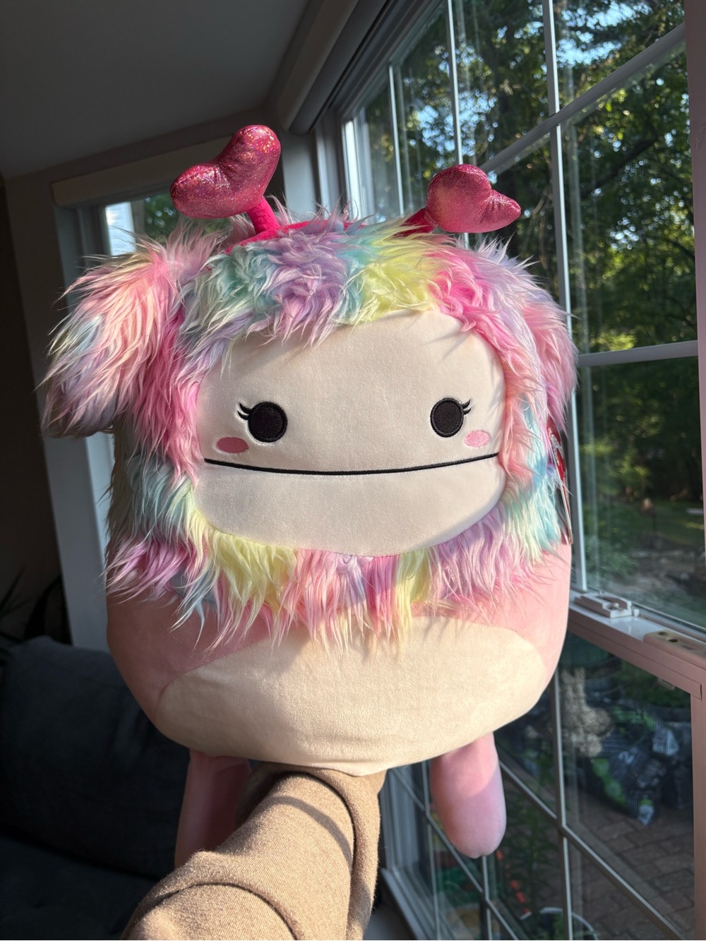 OG 2021 Valentines squishmallow Dobrilla the pink bigfoot with a heart headband
